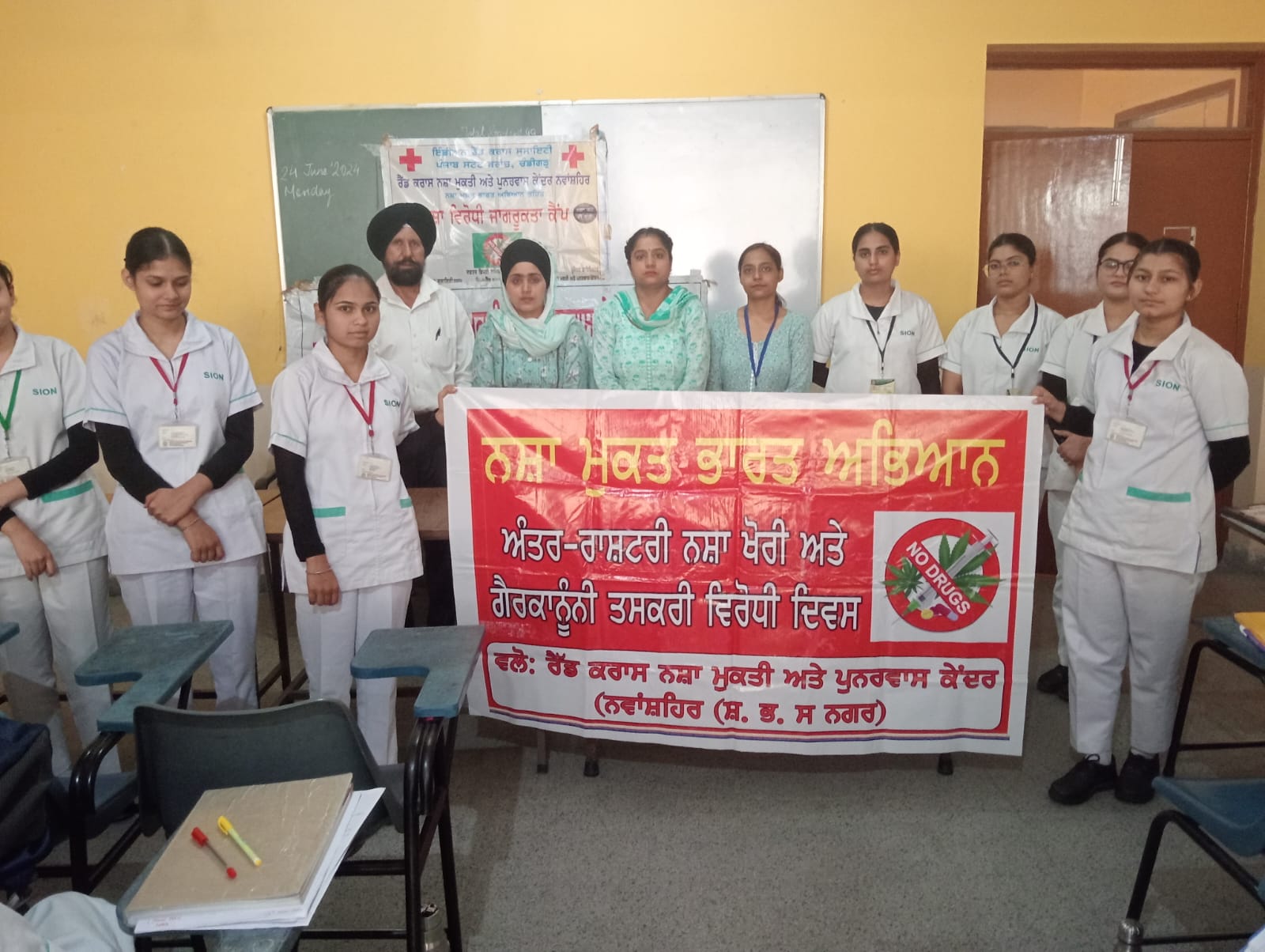 Organized anti-drug awareness seminar at Sandhu Institute of Nursing Mahalon.